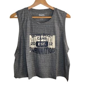 NWT Burn Boot Camp | Heathered Gray Everyday Logo Muscle Tank Size XXL
